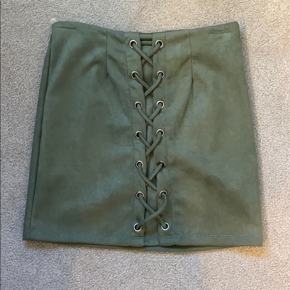 🎄2/$10 Windsor Suede Lace Up Bodycon Skirt